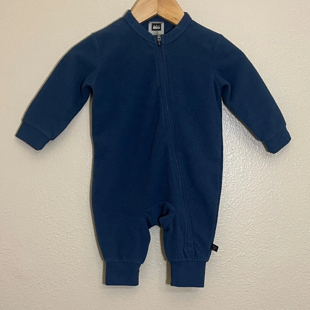 REI Blue Fleece One Piece Romper